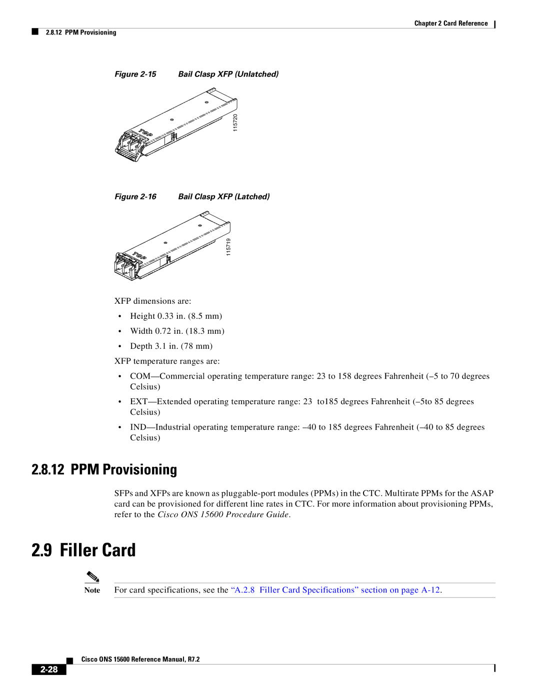 Cisco Systems ONS 15600 manual Filler Card, PPM Provisioning 