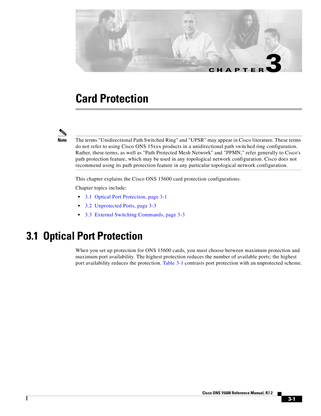 Cisco Systems ONS 15600 manual Card Protection, Optical Port Protection 