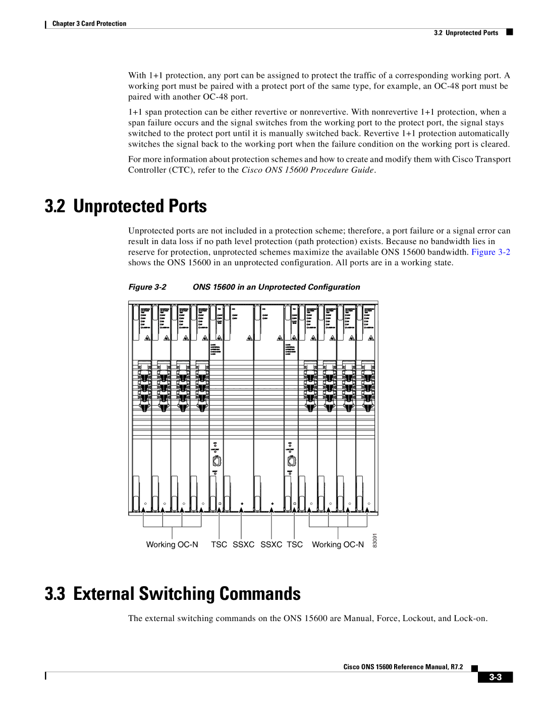 Cisco Systems ONS 15600 manual Unprotected Ports, External Switching Commands 