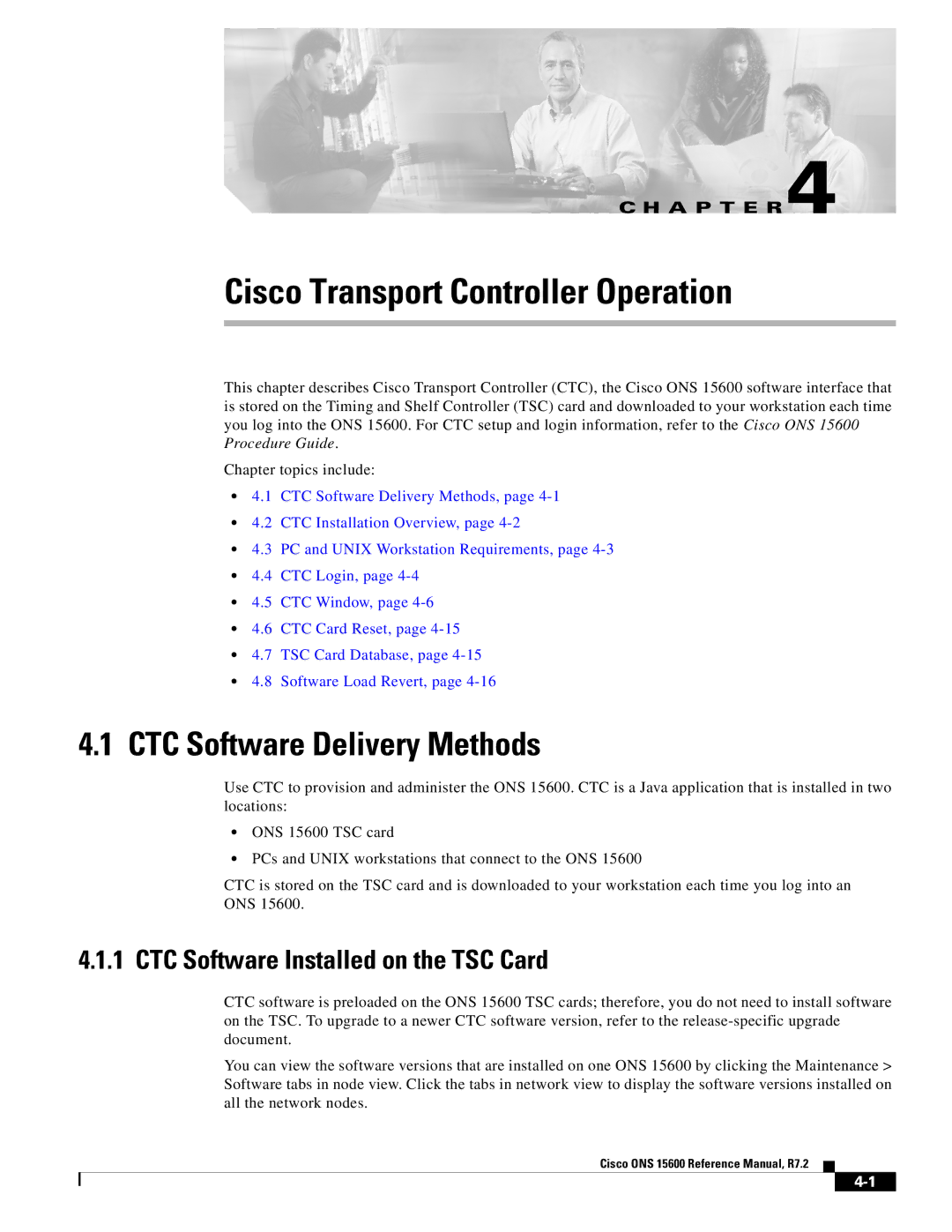 Cisco Systems ONS 15600 manual CTC Software Delivery Methods, CTC Software Installed on the TSC Card 