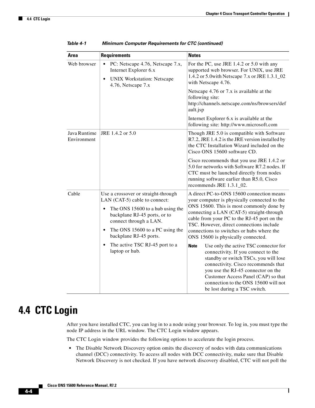 Cisco Systems ONS 15600 manual CTC Login 