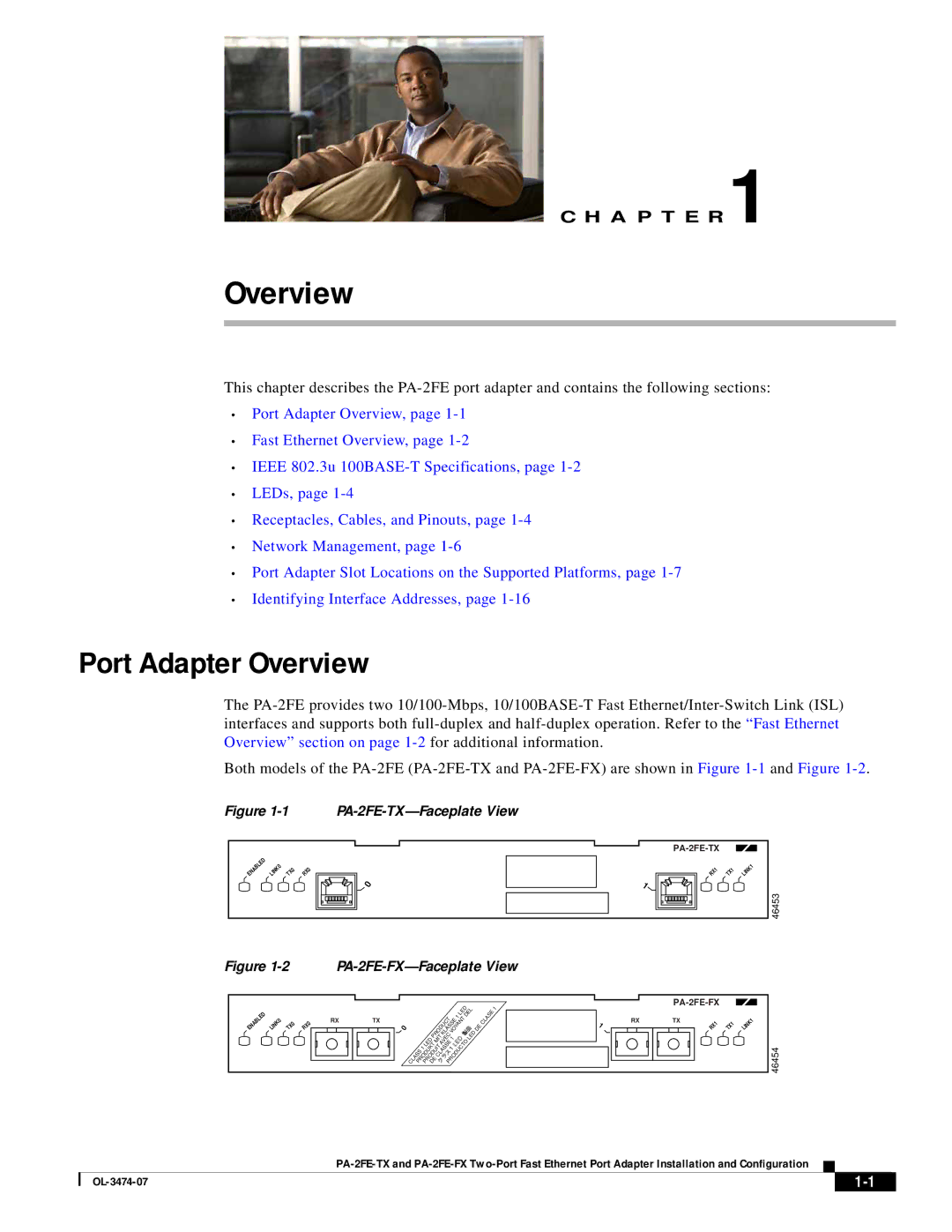 Cisco Systems PA-2FE-FX, PA-2FE-TX manual Port Adapter Overview 