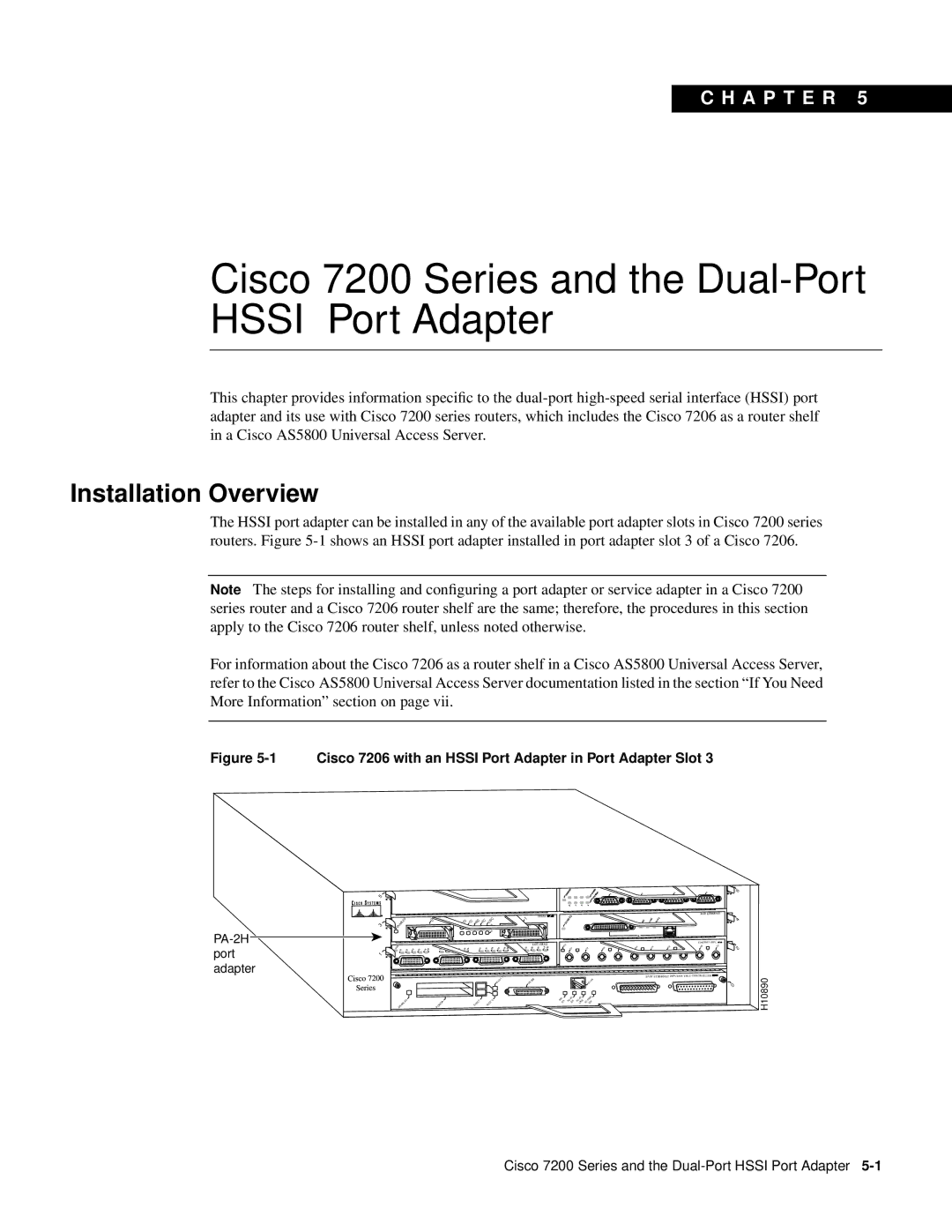 Cisco Systems PA-2H manual Cisco 7200 Series and the Dual-Port Hssi Port Adapter 