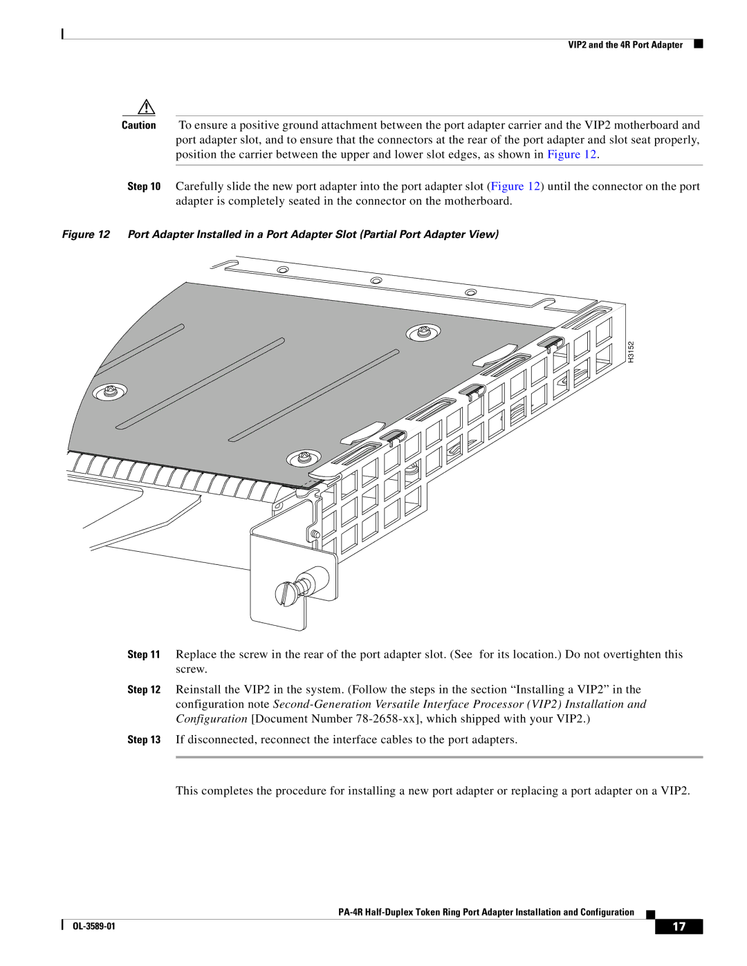 Cisco Systems PA-4R manual H3152 