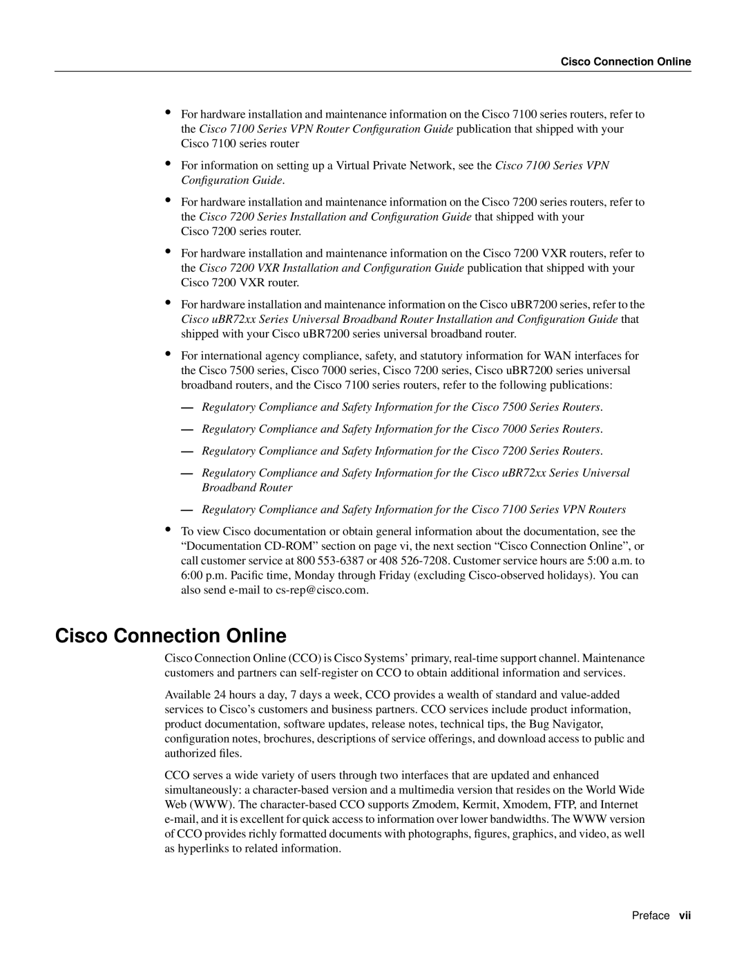 Cisco Systems PA-4T manual Cisco Connection Online 