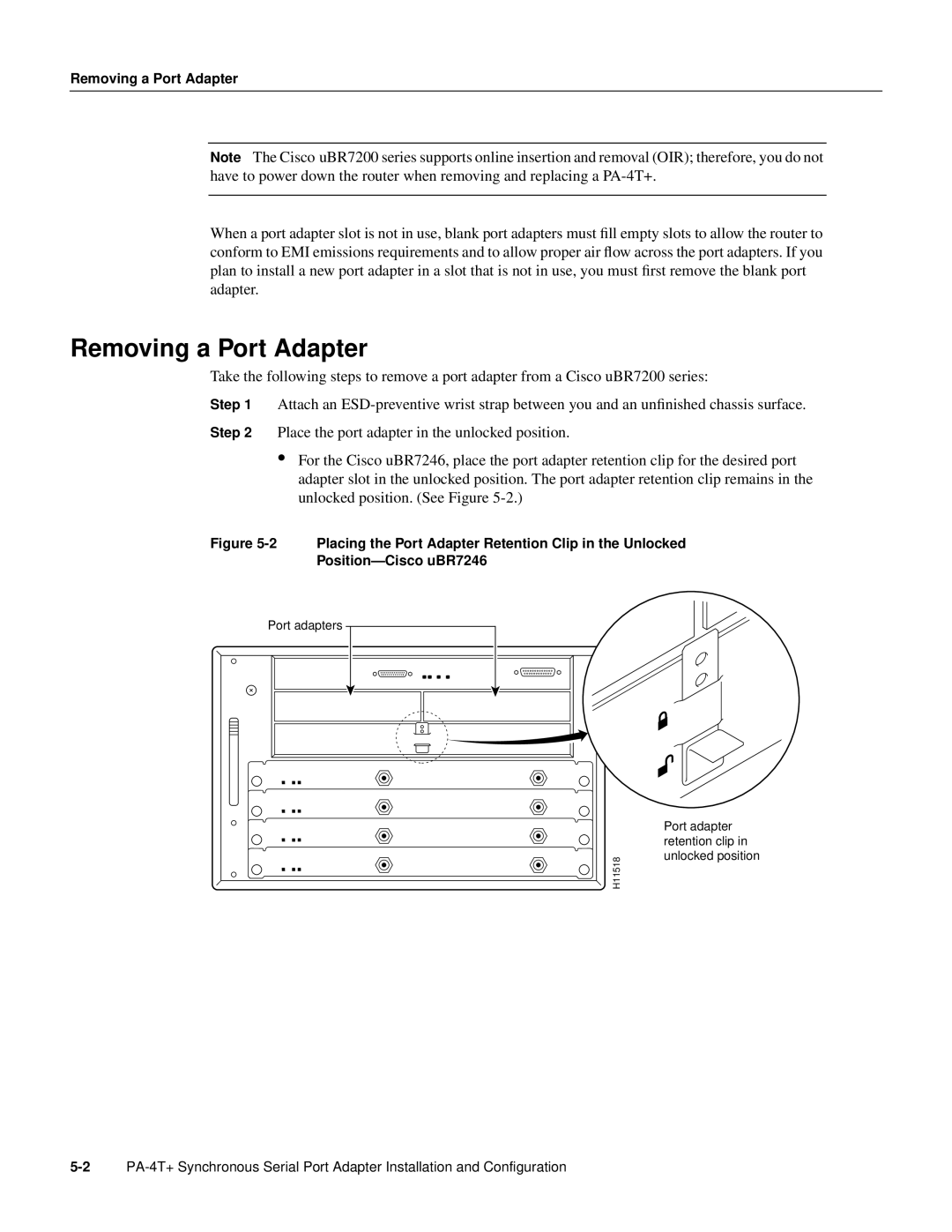 Cisco Systems PA-4T manual Port adapters 