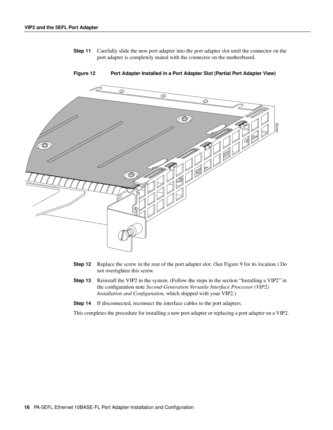 Cisco Systems PA-5EFL=, 10BASE-FL manual VIP2 and the 5EFL Port Adapter 