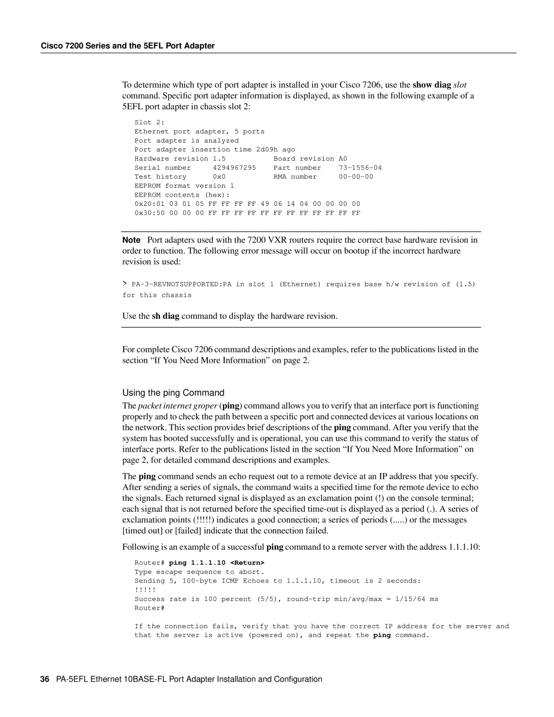 Cisco Systems PA-5EFL=, 10BASE-FL manual Ff Ff 