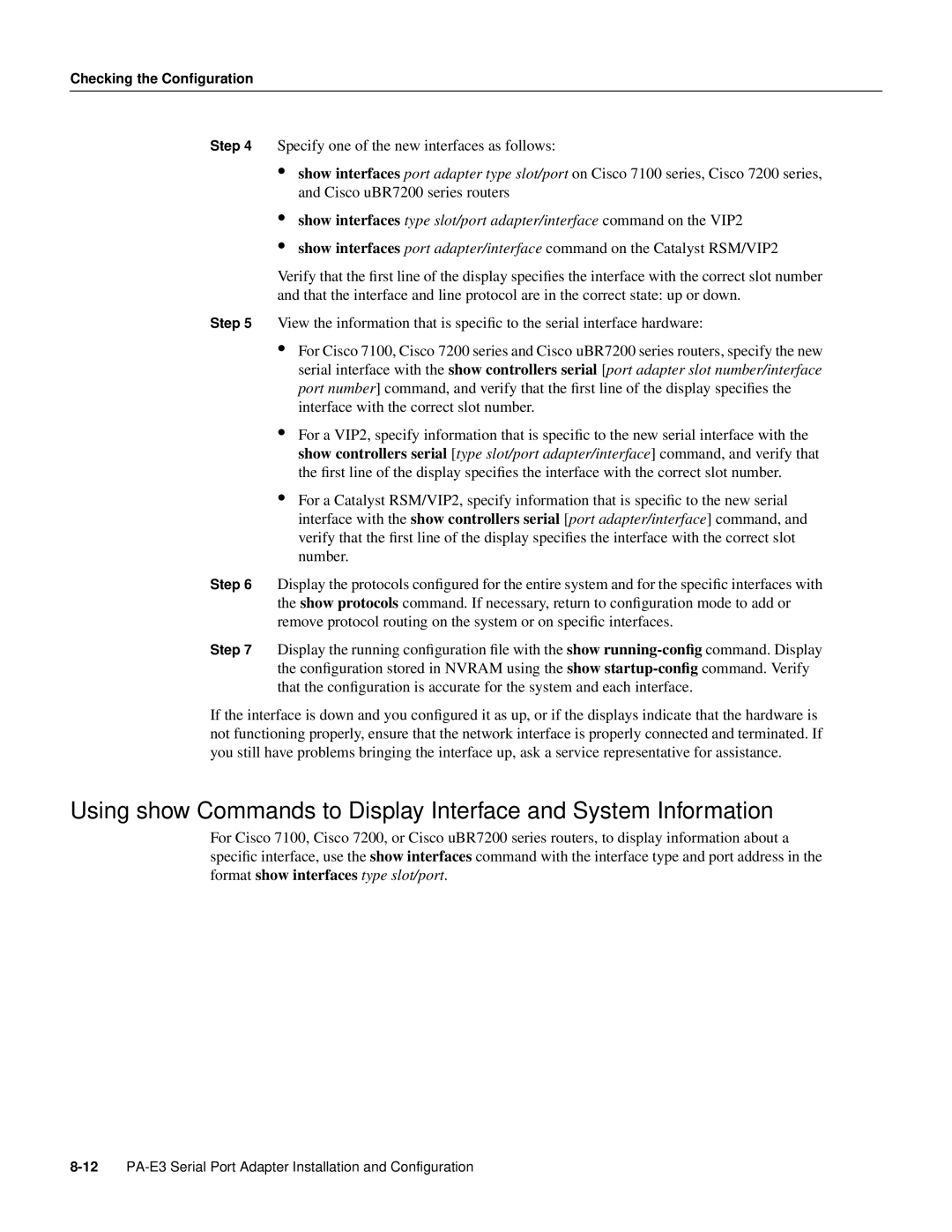 Cisco Systems PA-E3, PA-2E3 manual Number, Checking the Configuration Step 