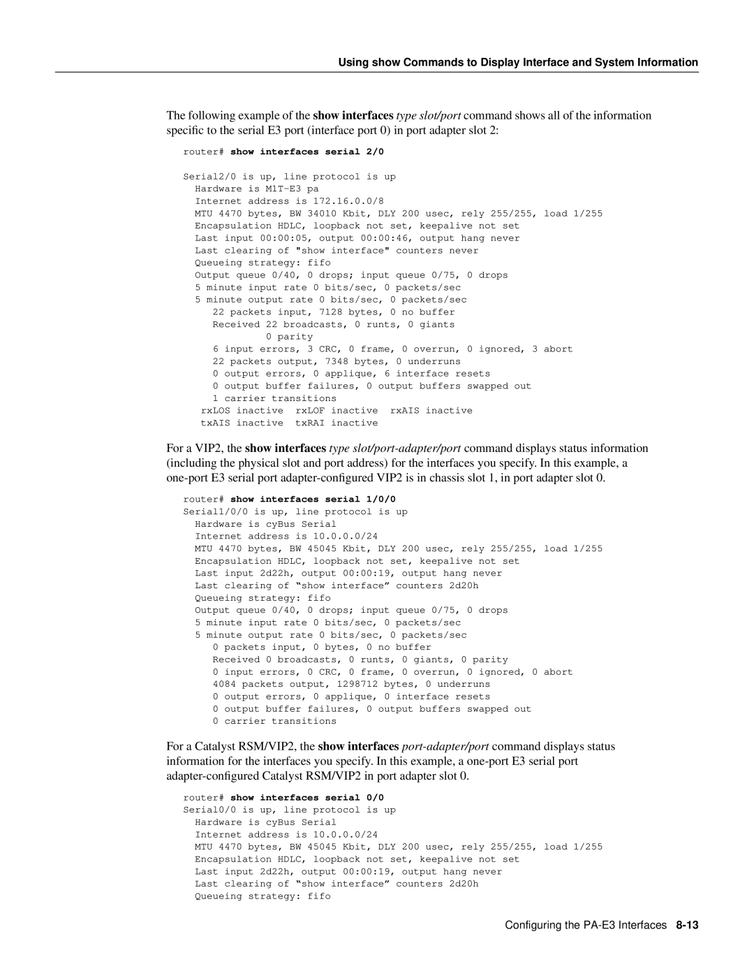 Cisco Systems PA-2E3, PA-E3 manual Router# show interfaces serial 2/0 