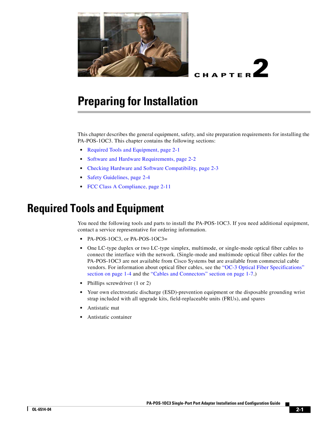 Cisco Systems PA-POS-1OC3, PA-POS-2OC3 manual Preparing for Installation, Required Tools and Equipment 