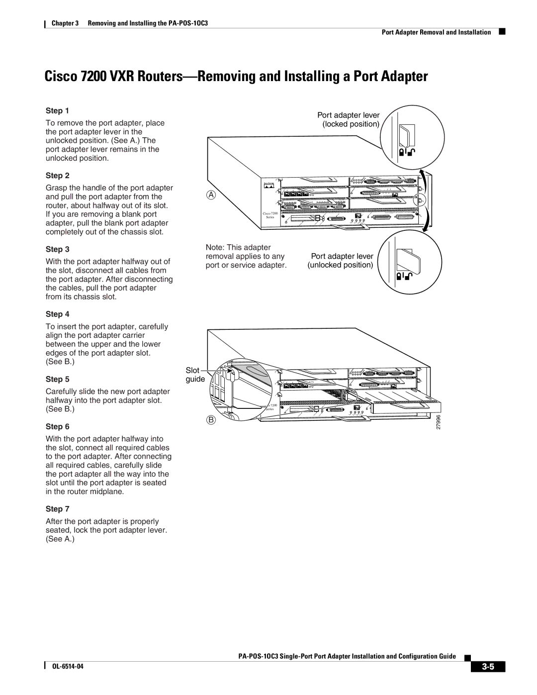 Cisco Systems PA-POS-1OC3, PA-POS-2OC3 manual Step 