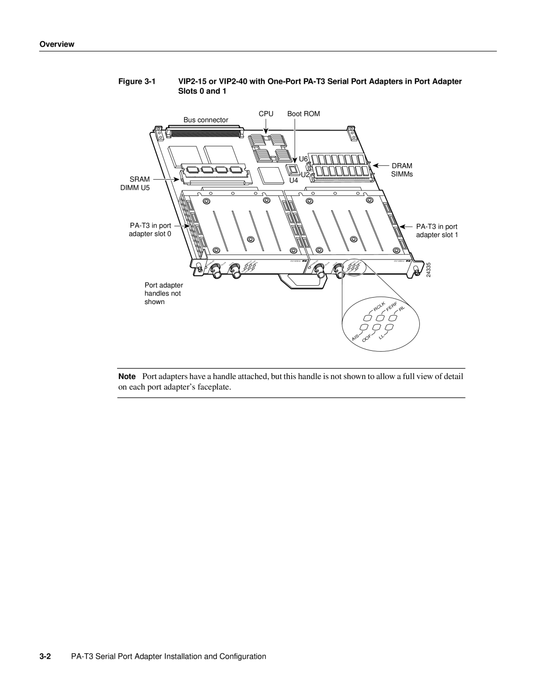 Cisco Systems manual Overview, PA-T3 Serial Port Adapter Installation and Configuration 