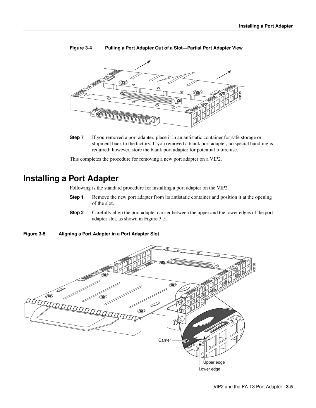 Cisco Systems PA-T3 manual Installing a Port Adapter 