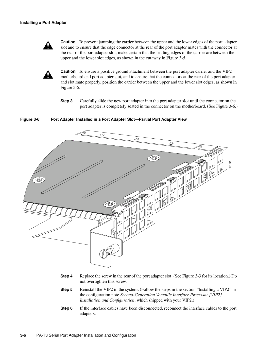 Cisco Systems PA-T3 manual H3152 