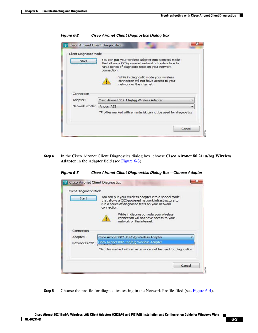 Cisco Systems CB21AG, PI21AG manual 2 Cisco Aironet Client Diagnostics Dialog Box 