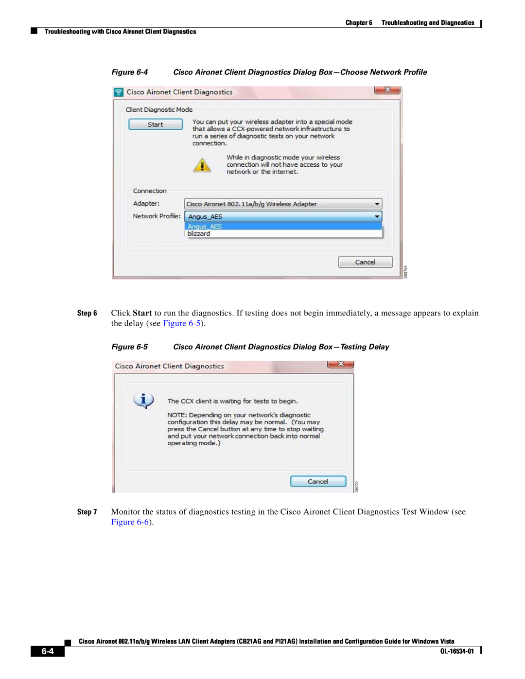 Cisco Systems PI21AG, CB21AG manual 5 Cisco Aironet Client Diagnostics Dialog Box-Testing Delay 