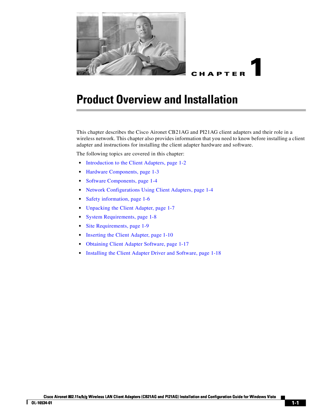 Cisco Systems CB21AG, PI21AG manual Product Overview and Installation, C H A P T E R, Software Components, page 