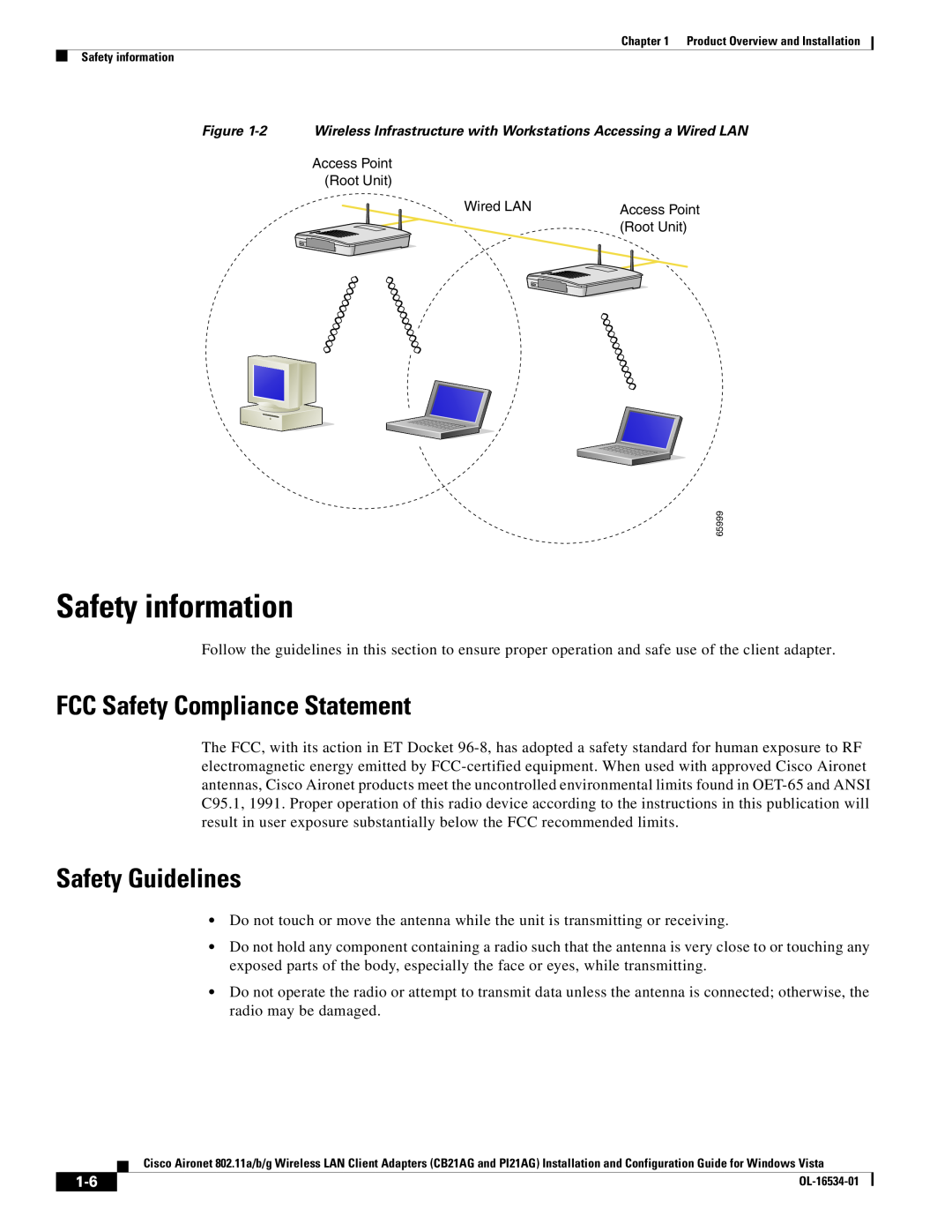 Cisco Systems PI21AG, CB21AG manual Safety information, FCC Safety Compliance Statement, Safety Guidelines 