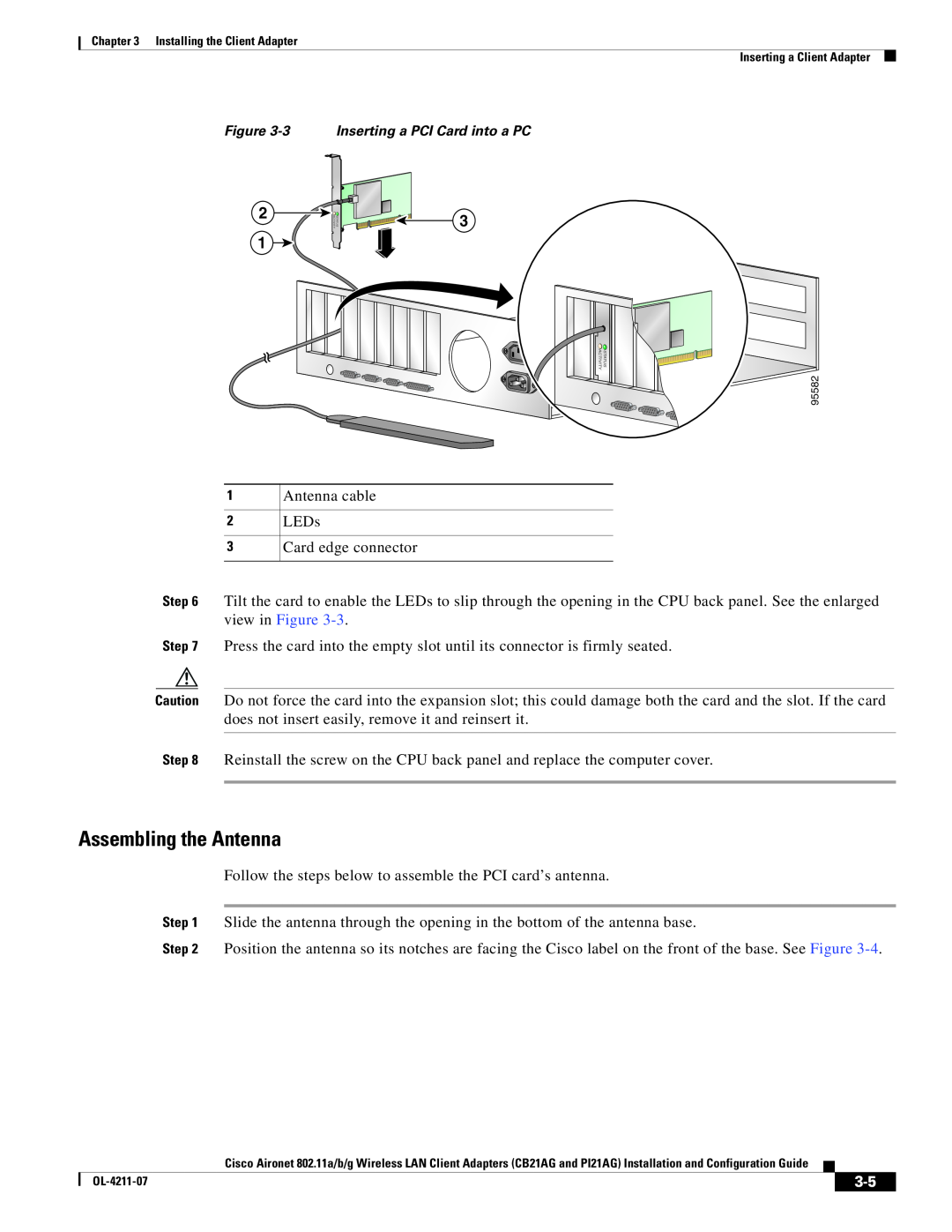 Cisco Systems CB21AG, PI21AG manual Assembling the Antenna 