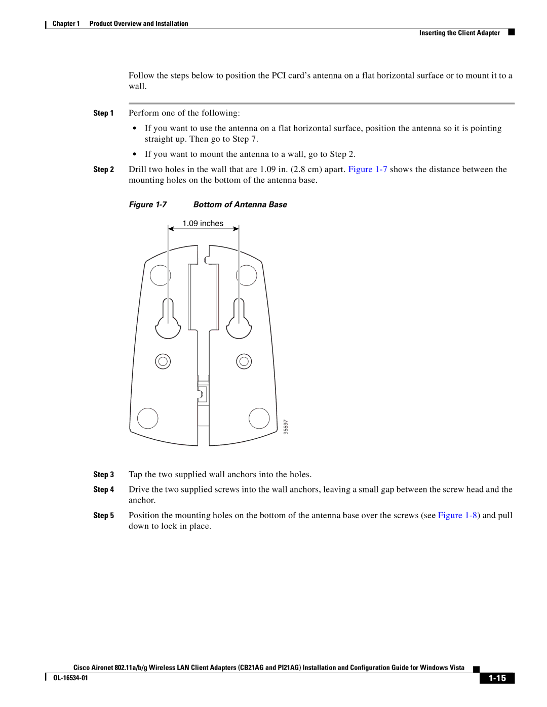 Cisco Systems CB21AG, PI21AG manual Bottom of Antenna Base 