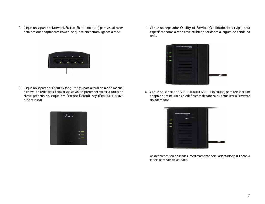 Cisco Systems manual Adaptador de rede Powerline PLEK400/PLSK400 