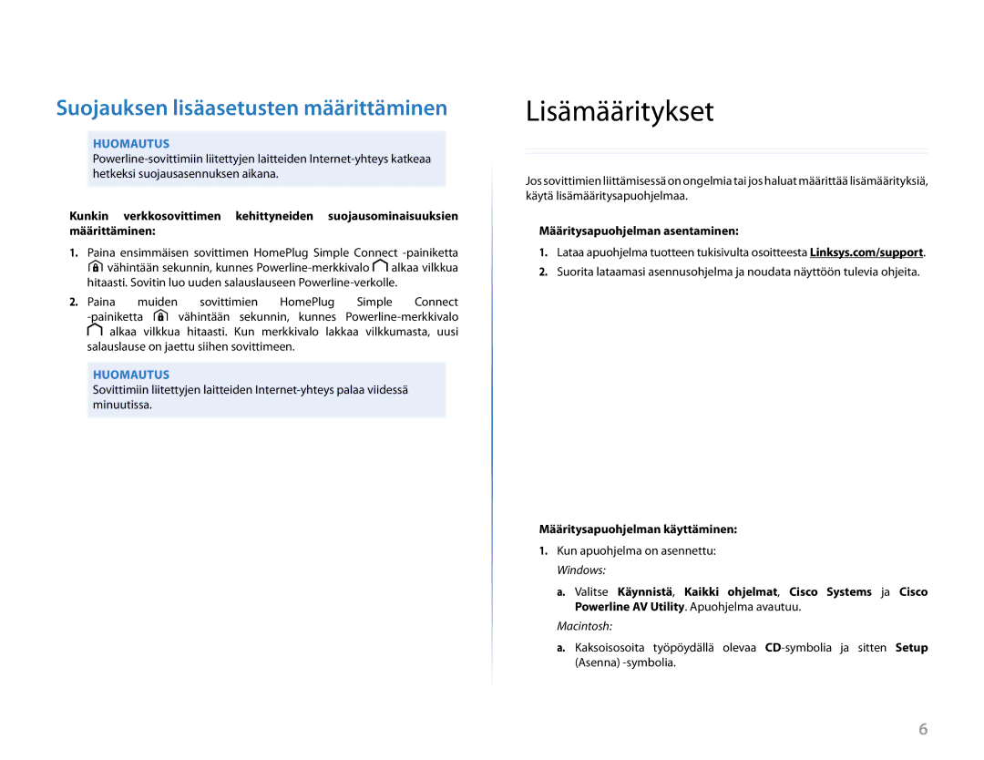 Cisco Systems PLSK400, PLEK400 Lisämääritykset, Suojauksen .lisäasetusten .määrittäminen, Määritysapuohjelman asentaminen 