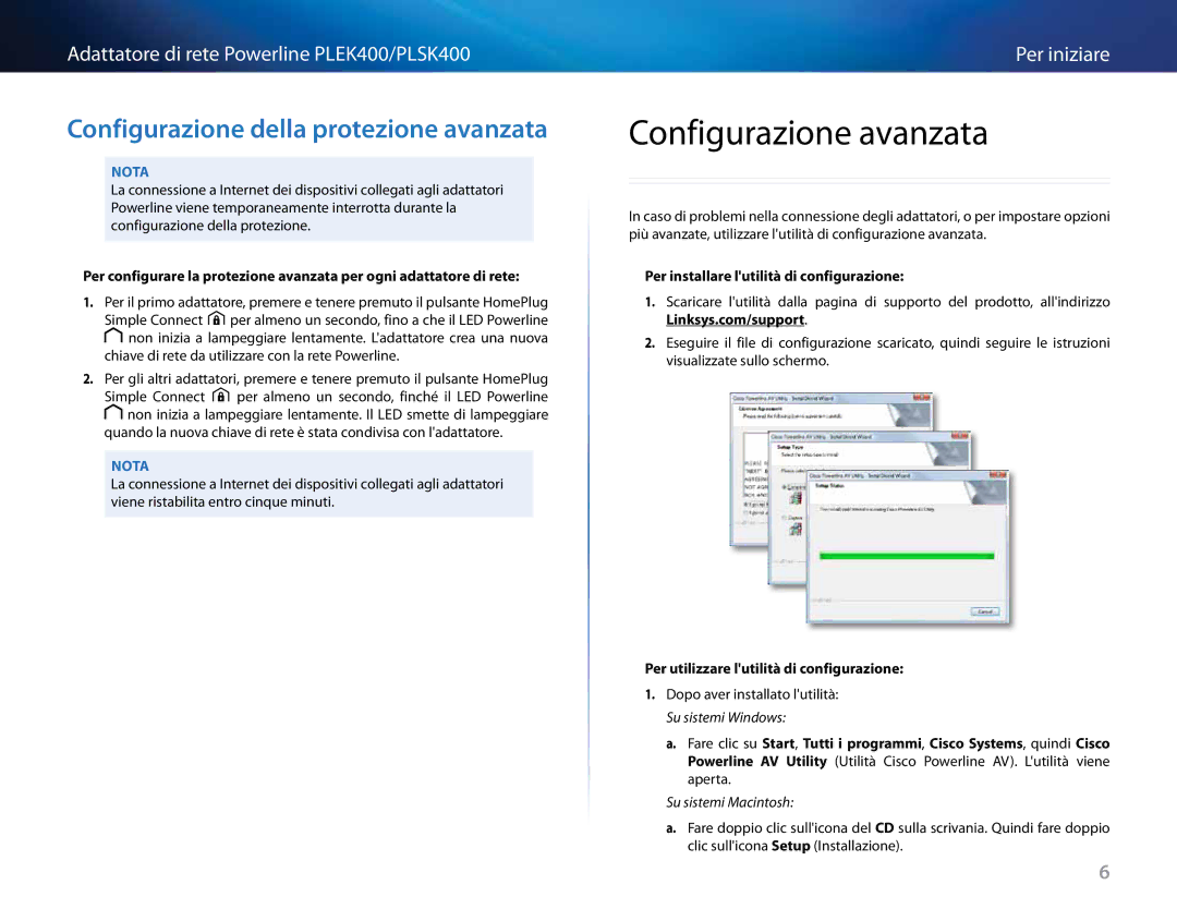 Cisco Systems PLSK400, PLEK400 manual Configurazione avanzata, Configurazione della protezione avanzata 