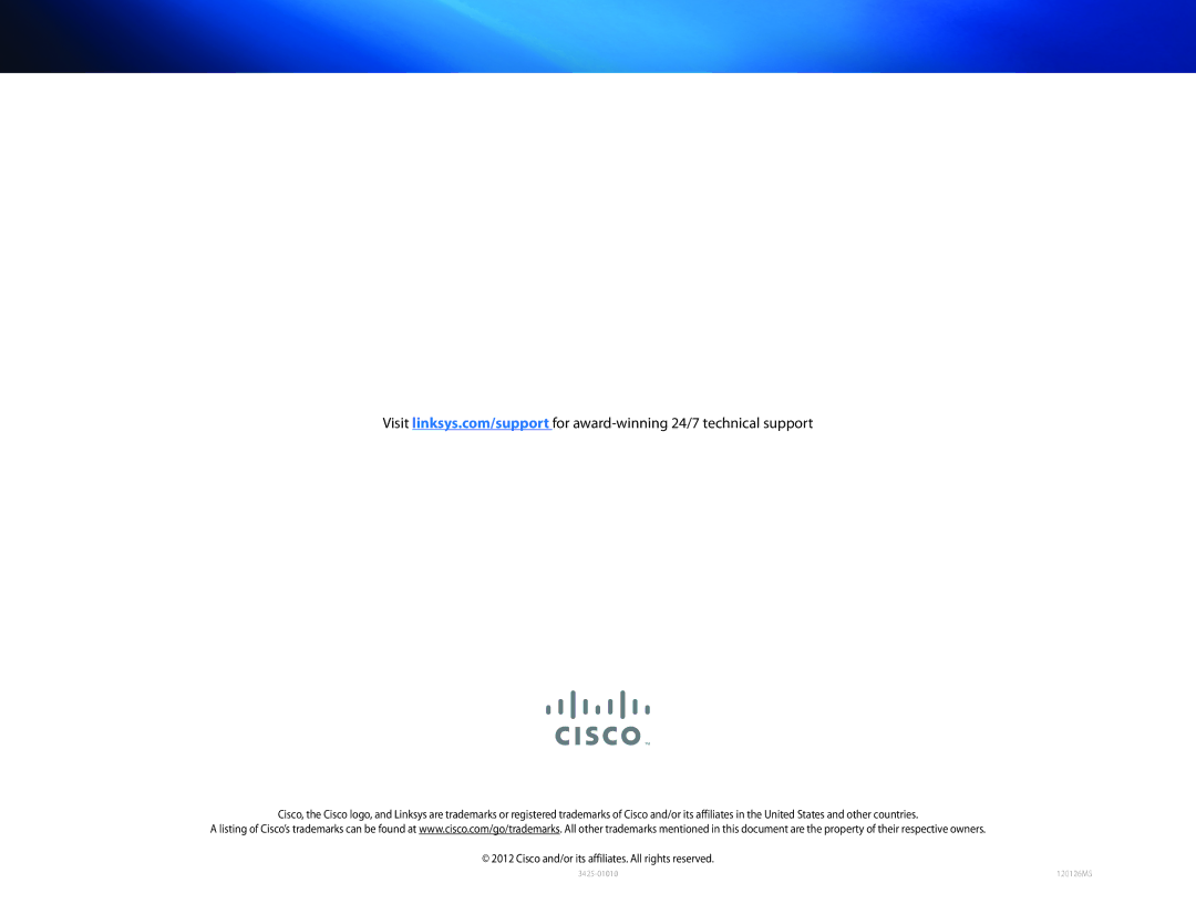 Cisco Systems PLW400 manual 3425-01010 120126MS 