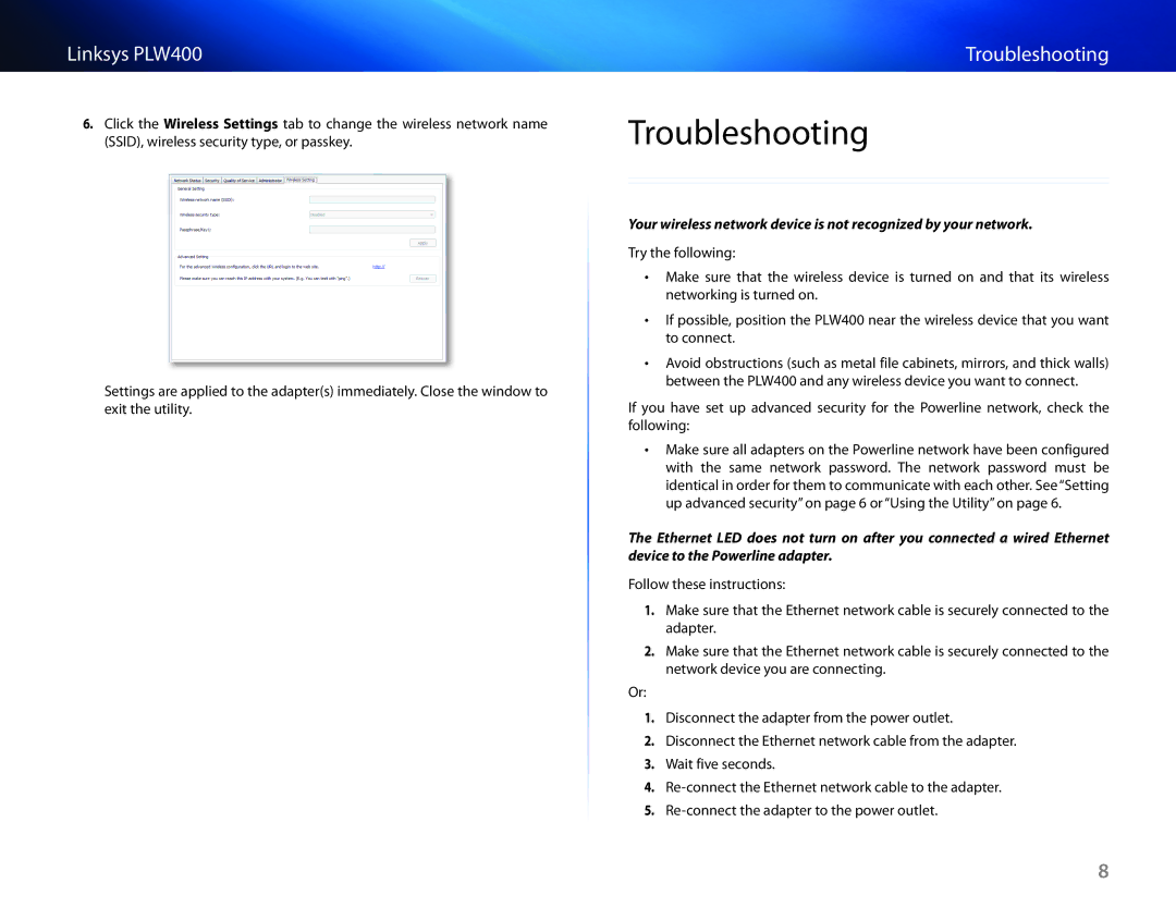 Cisco Systems PLW400 manual Troubleshooting 