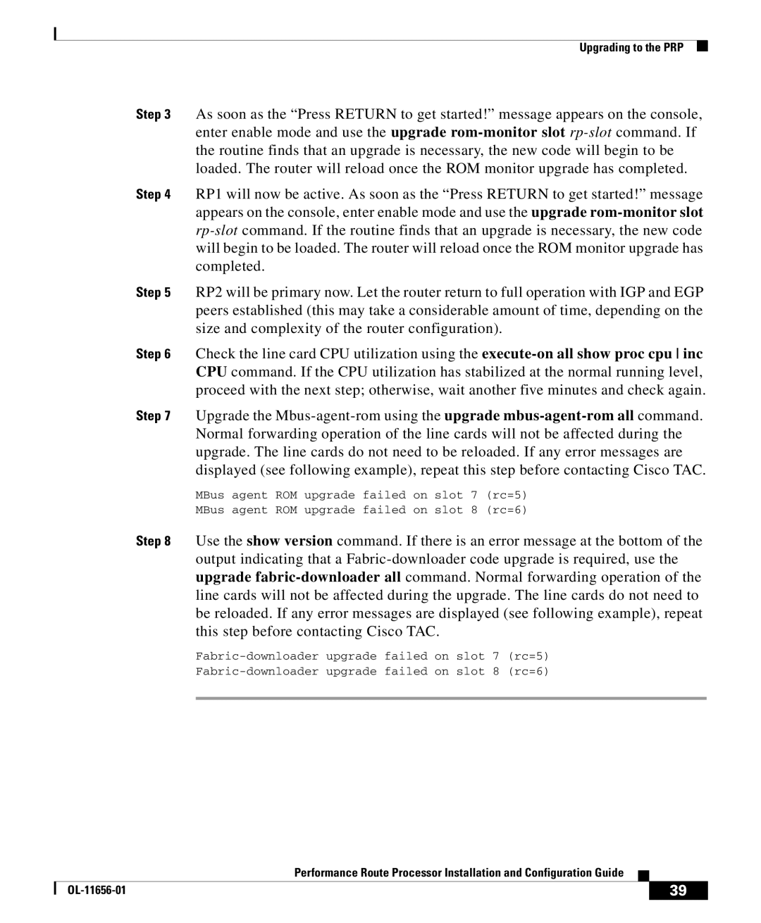 Cisco Systems PRP-2/R=, PRP-1=, PRP-1/R=, PRP-2= manual Upgrading to the PRP 