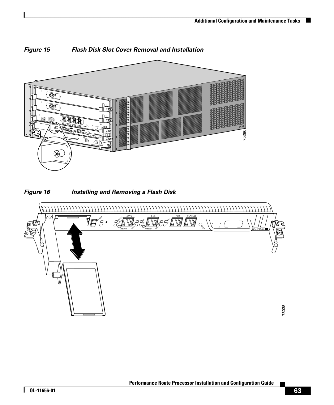 Cisco Systems PRP-2/R=, PRP-1=, PRP-1/R=, PRP-2= manual Installing and Removing a Flash Disk 