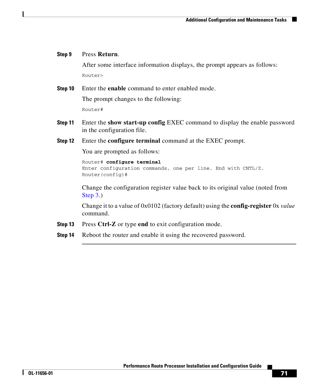 Cisco Systems PRP-2/R=, PRP-1=, PRP-1/R=, PRP-2= manual Step 