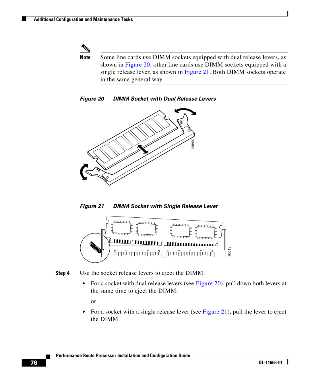 Cisco Systems PRP-1=, PRP-1/R=, PRP-2=, PRP-2/R= manual Dimm Socket with Dual Release Levers 