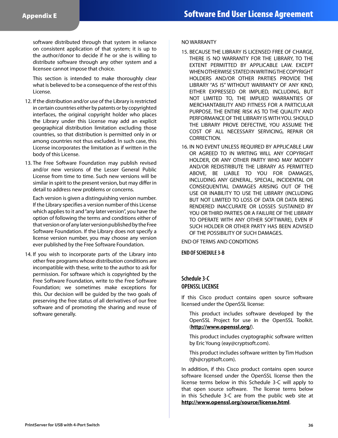 Cisco Systems PSUS4 manual Openssl License 