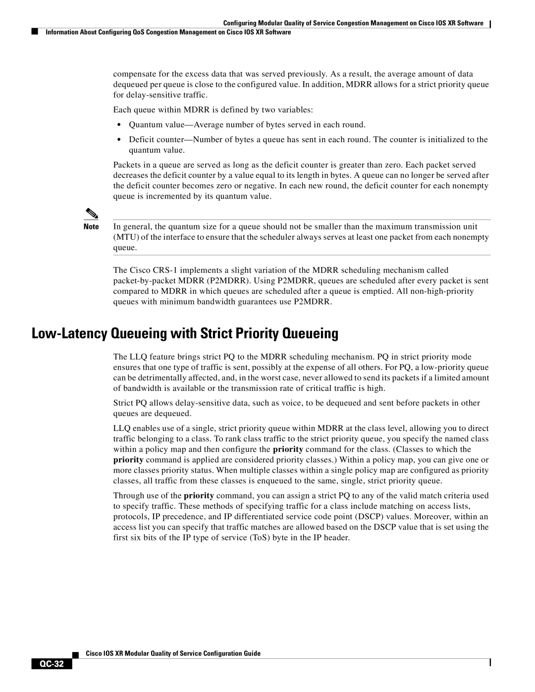 Cisco Systems QC-29 manual Low-Latency Queueing with Strict Priority Queueing, QC-32 