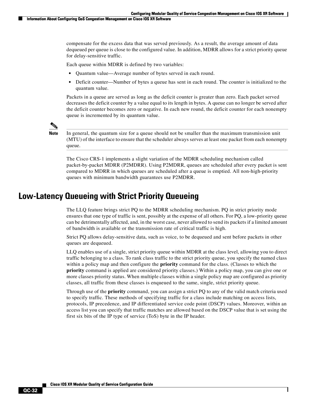 Cisco Systems QC-29 manual Low-Latency Queueing with Strict Priority Queueing, QC-32 