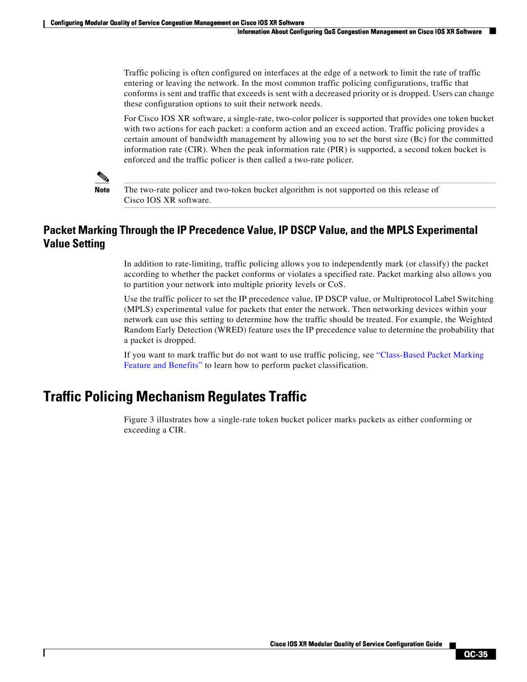 Cisco Systems QC-29 manual Traffic Policing Mechanism Regulates Traffic, QC-35 