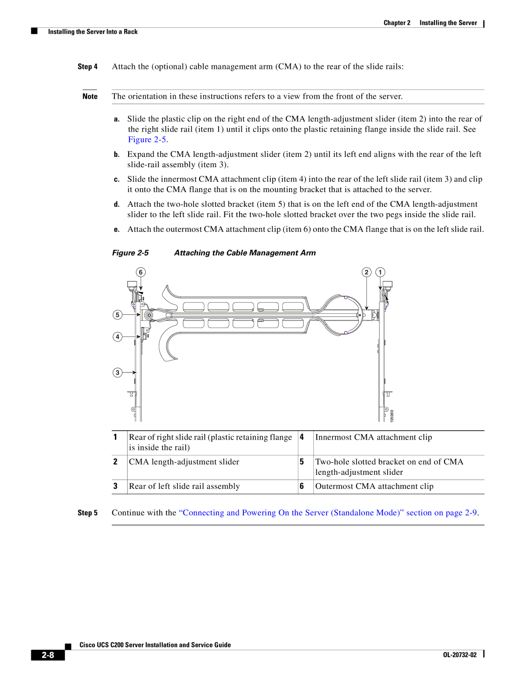 Cisco Systems UCS C200 M1, R2001120402 manual Attaching the Cable Management Arm 