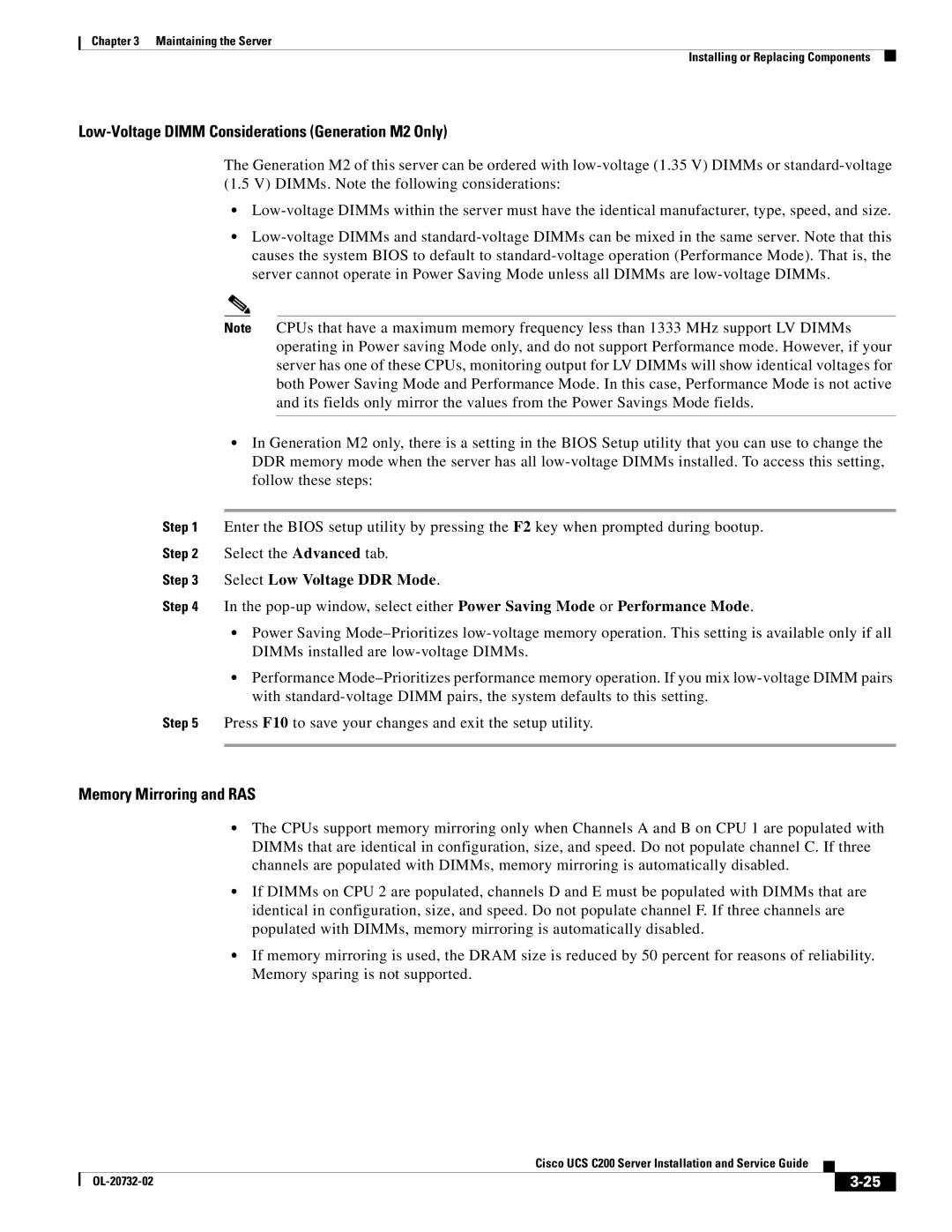 Cisco Systems R2001120402, UCS C200 M1 manual Low-Voltage Dimm Considerations Generation M2 Only 