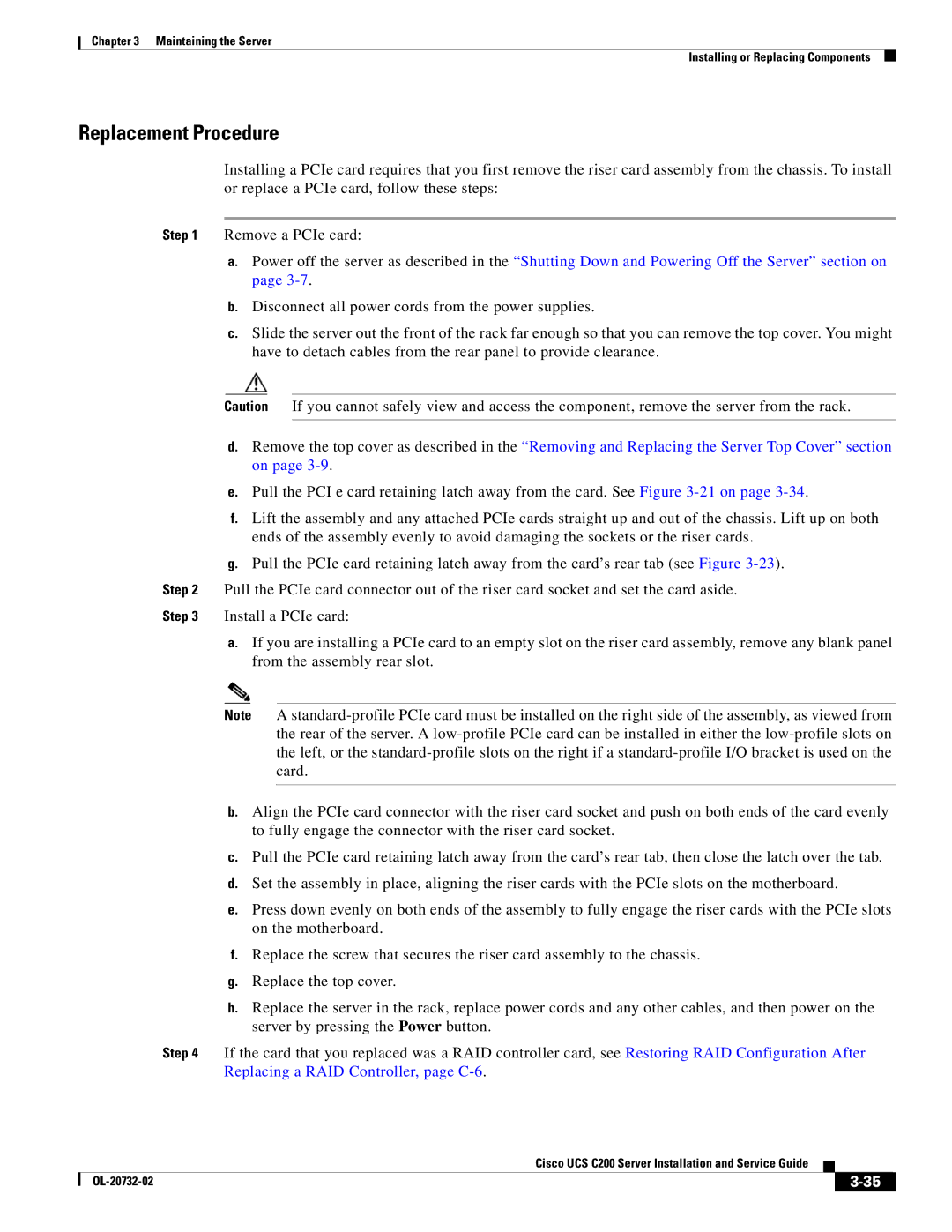 Cisco Systems R2001120402, UCS C200 M1 manual Replacement Procedure 