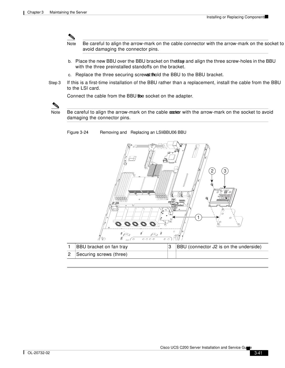 Cisco Systems R2001120402, UCS C200 M1 manual Removing and Replacing an LSIiBBU06 BBU 