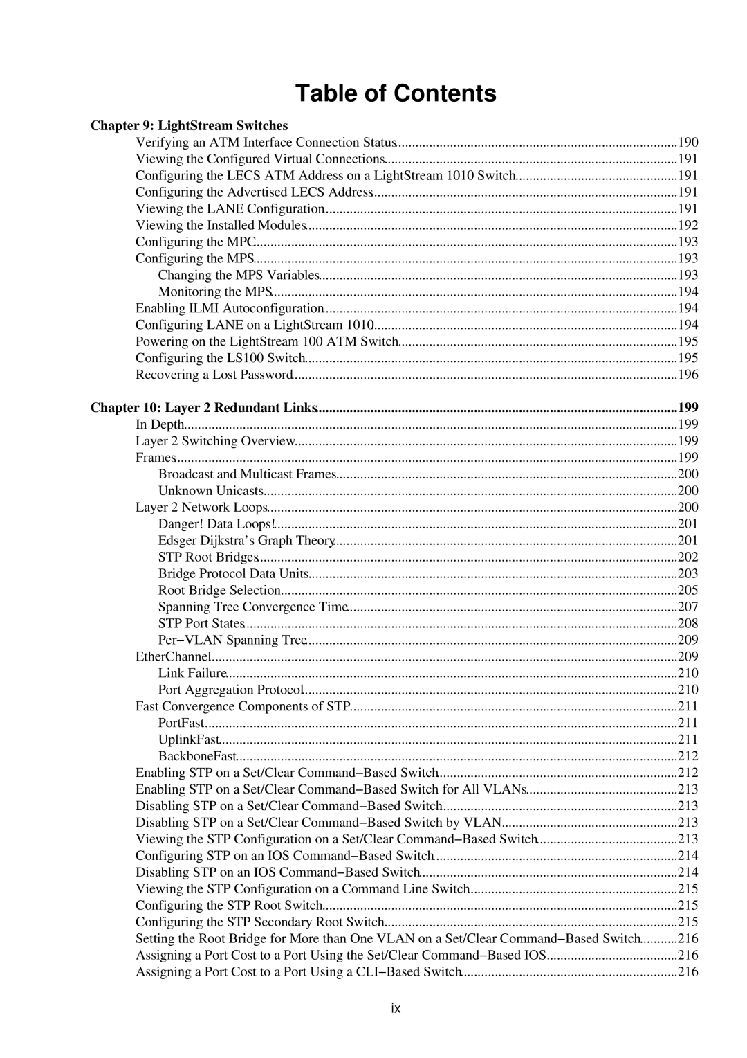 Cisco Systems RJ-45-to-AUX manual Depth 199 Layer 2 Switching Overview 