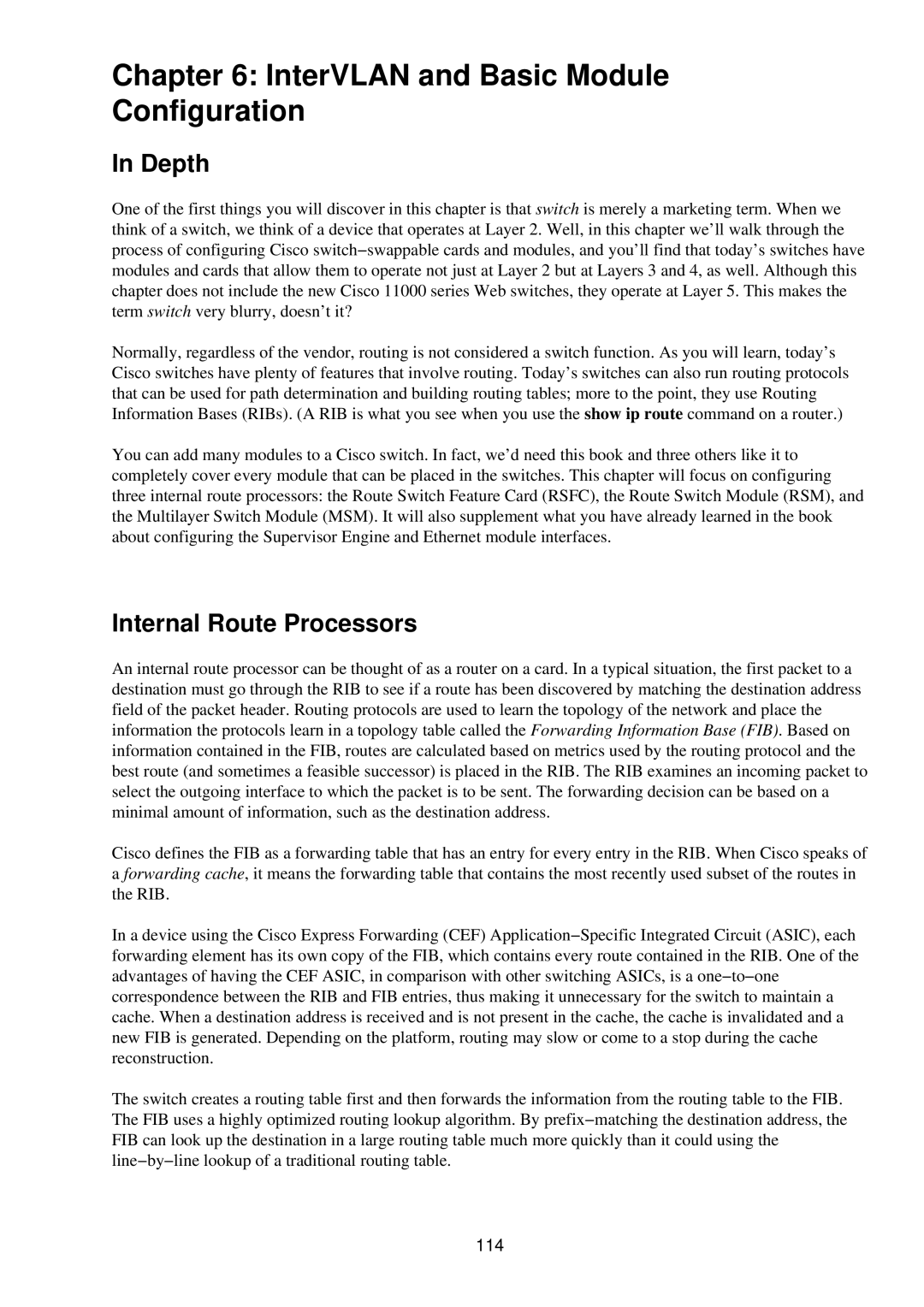 Cisco Systems RJ-45-to-AUX manual InterVLAN and Basic Module Configuration, Internal Route Processors, 114 