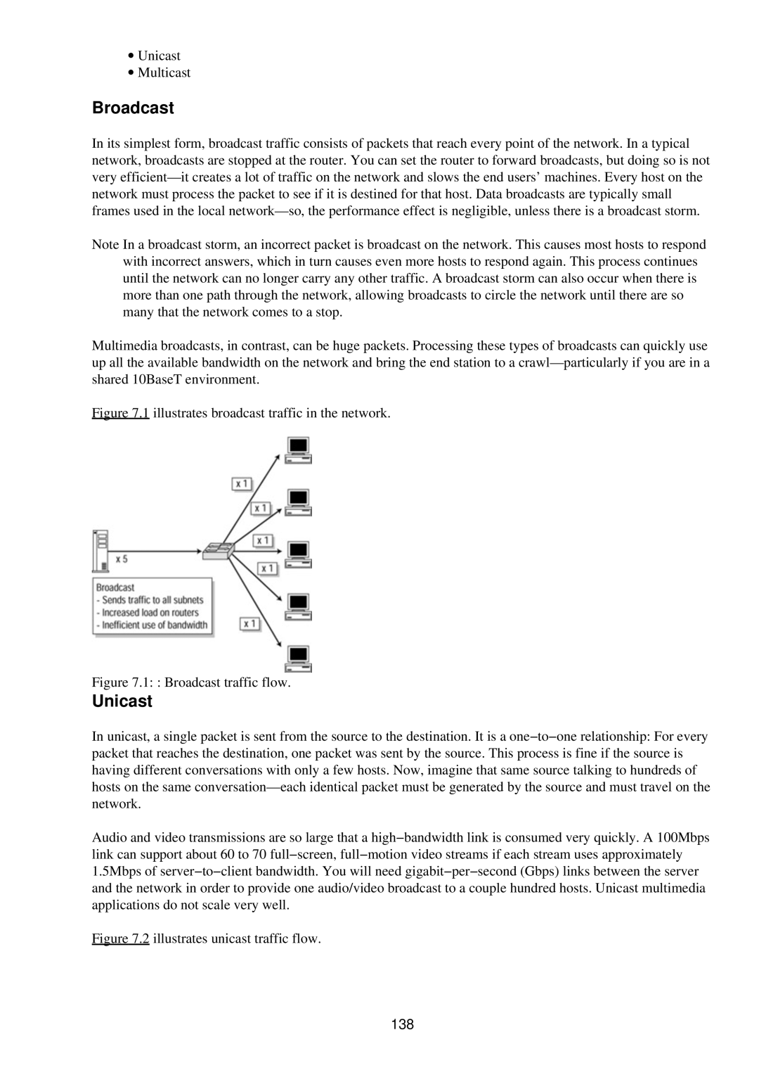 Cisco Systems RJ-45-to-AUX manual Broadcast, ∙ Unicast ∙ Multicast, 138 