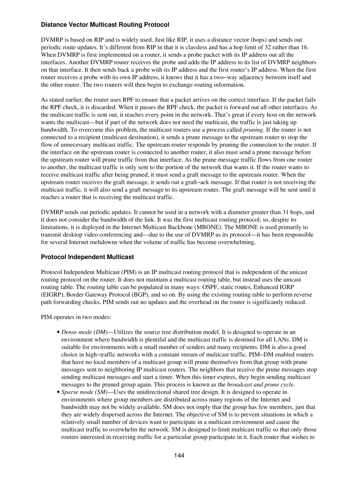 Cisco Systems RJ-45-to-AUX manual Distance Vector Multicast Routing Protocol, Protocol Independent Multicast, 144 