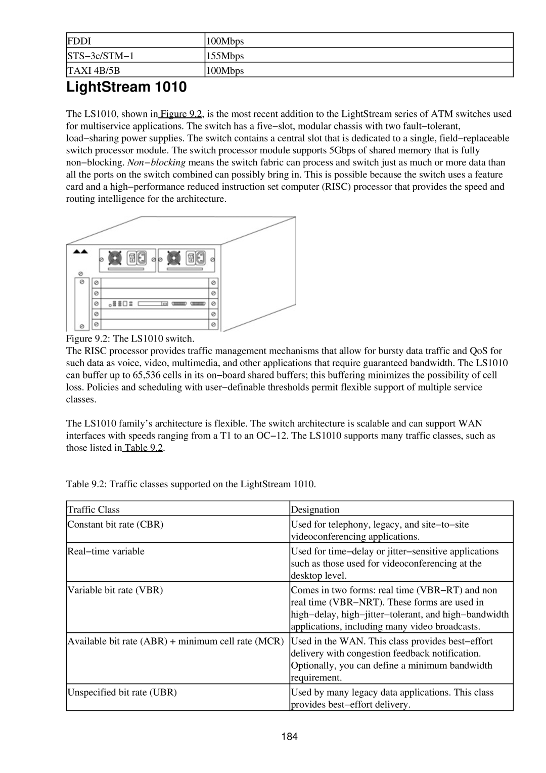 Cisco Systems RJ-45-to-AUX manual 100Mbps, STS−3c/STM−1 155Mbps, 184 