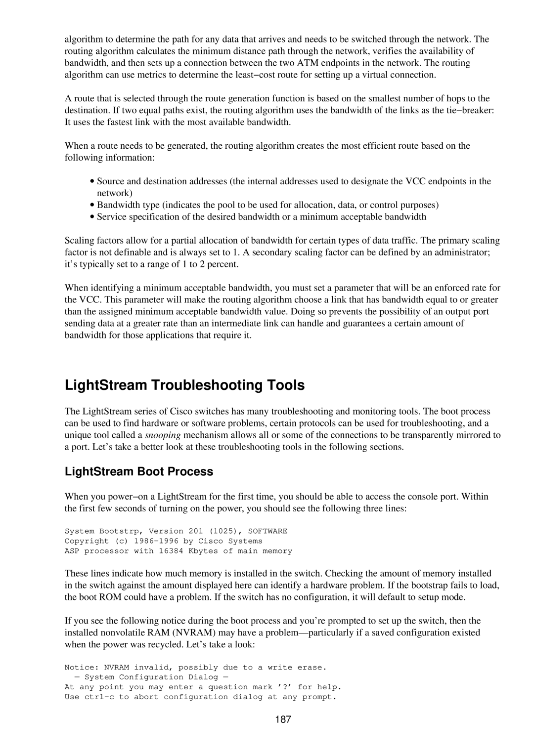 Cisco Systems RJ-45-to-AUX manual LightStream Troubleshooting Tools, LightStream Boot Process, 187 