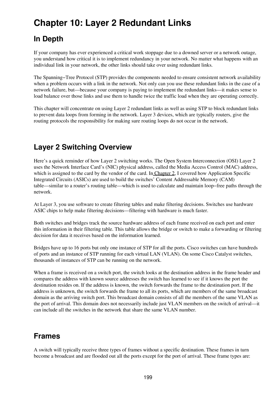 Cisco Systems RJ-45-to-AUX manual Layer 2 Redundant Links, Layer 2 Switching Overview, Frames, 199 