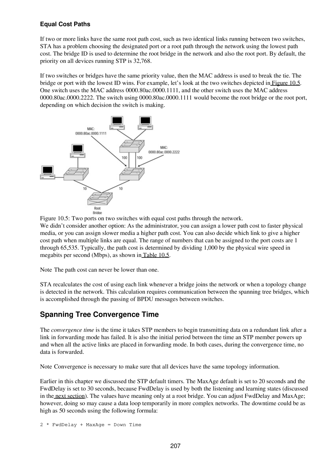 Cisco Systems RJ-45-to-AUX manual Spanning Tree Convergence Time, Equal Cost Paths, 207 